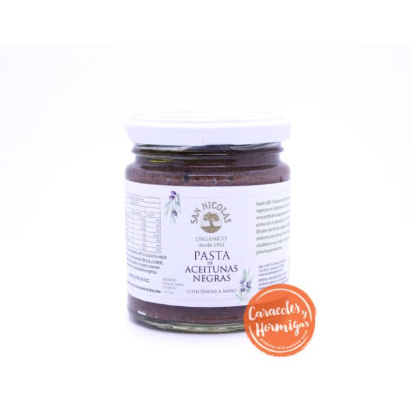 Pasta de Aceitunas negras orgánicas "San Nicolás" 170g